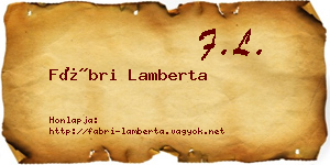 Fábri Lamberta névjegykártya